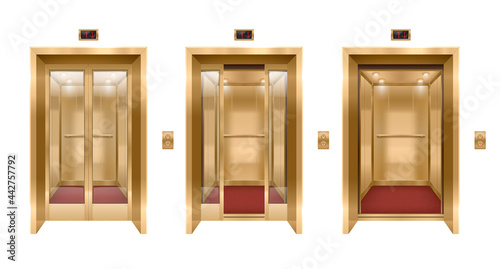 Golden Elevator Door Set