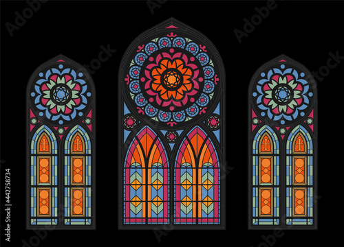 Cathedral Mosaic Windows Background © Macrovector