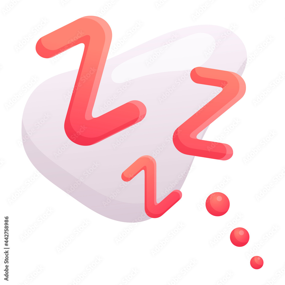 Vector simple isolated illustration. Cute cloud icon with letters zzz. Sleep design element, bubble with letters. Vector simple isolated illustration. Cute cloud icon with letters zzz. Sleep design element, bubble with letters.