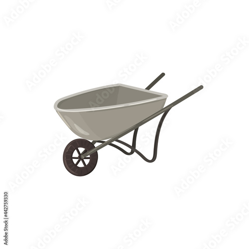 Wheelbarrow hand drawn vector illustration