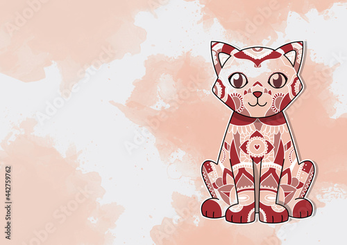 Cute Mandala Cat Background