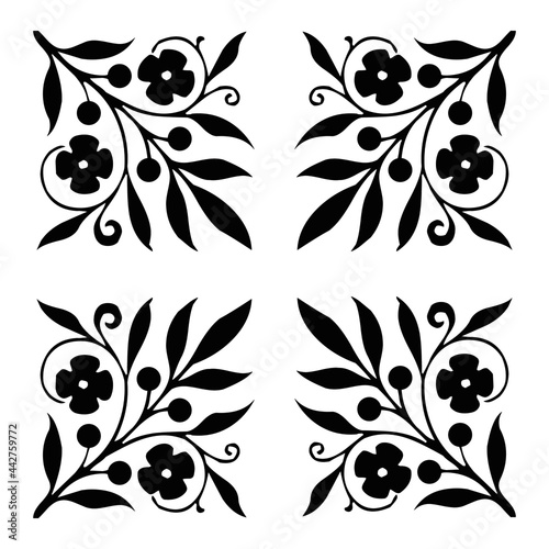 design black and white floral pattern