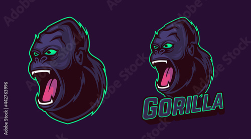 Angry Gorilla Vector Mascot Illustration.