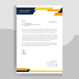 Yellow and Blue Corporate Letterhead Design template