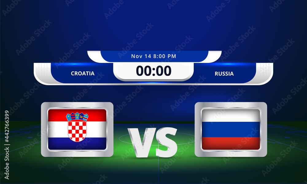 Croatian Vs. Russian Fifa world cup Qualifier Croatia vs Russia 2022 Football Match Stock ...