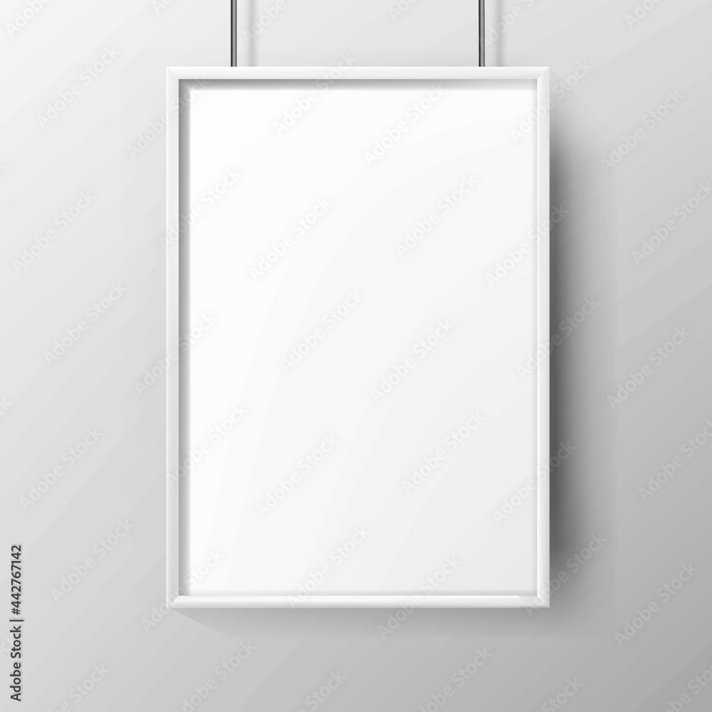 Poster Blank Advertising Paper With Frame Vector. Hanging On Wall Poster, Street Or Underground Marketing Advertisement Business Page. Promotion Empty Canvas Template Realistic 3d Illustration Poster Blank Advertising Paper With Frame Vector. Hanging On Wall Poster, Street Or Underground Marketing Advertisement Business Page. Promotion Empty Canvas Template Realistic 3d Illustration