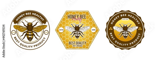 honey bee logo template design