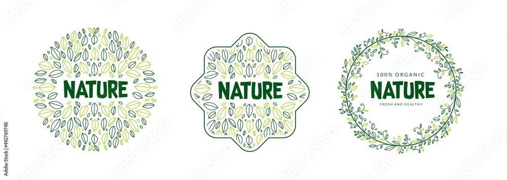 organic and nature logo template design - obrazy, fototapety, plakaty 