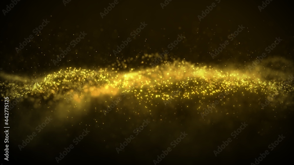 Abstract flowing smooth surface, fractal waves background from blinking particles. Grid, mesh of dots Abstract flowing smooth surface, fractal waves background from blinking particles. Grid, mesh of dots