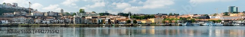 view of the skyline of maginal de Gaia along the Douro river. 