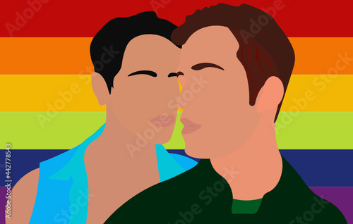 Amor libre. Par de hombres enamorados. 