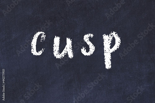 Fotografie Black chalkboard with inscription cusp on in
