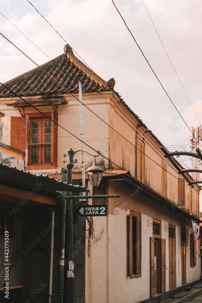 Surakarta, Indonesia (09/2019): an old building with classic style, in Kauman Batik Village Surakarta Indonesia Surakarta, Indonesia (09/2019): an old building with classic style, in Kauman Batik Village Surakarta Indonesia