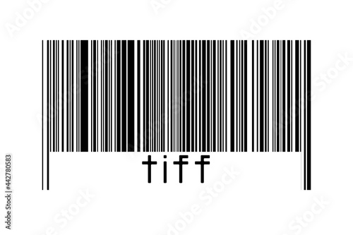 Obraz na plátně Barcode on white background with inscription tiff below