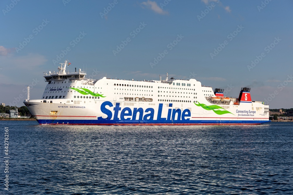 KIEL, GERMANY JUNE 25, 2021 Stena Line ferry STENA GERMANICA in the