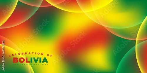 Bolivia Independence Day with smoke background and bubbles design.