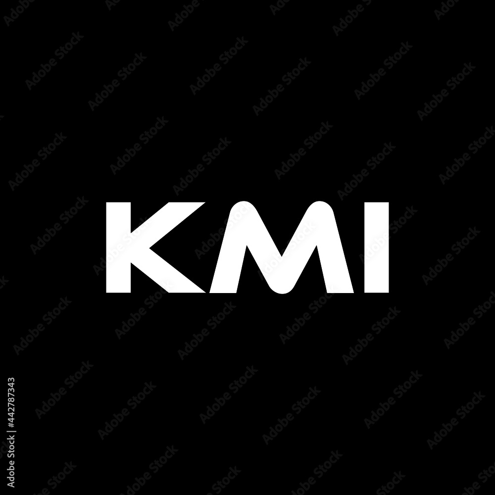 KMI letter logo design with black background in illustrator, vector logo modern alphabet font overlap style. calligraphy designs for logo, Poster, Invitation, etc.