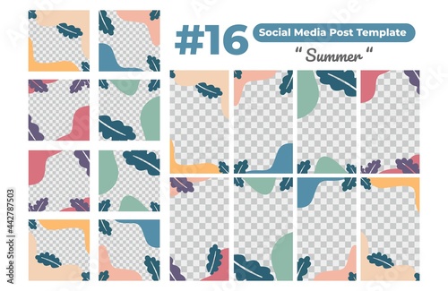 Set of social media design templates for summer, perfect for social media post, background and web internet ads.