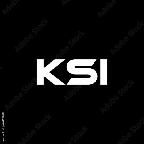 KSI letter logo design with black background in illustrator, vector logo modern alphabet font overlap style. calligraphy designs for logo, Poster, Invitation, etc. photo