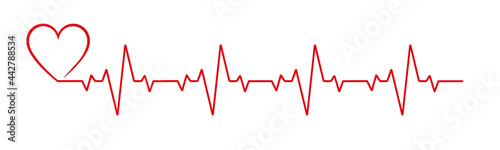 Heartbeat line heart cardio vector icon