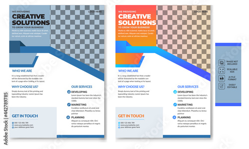 Corporate modern vector flyer design template.  For business promotion.  