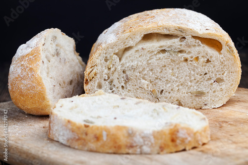 a loaf of fresh wheat bread