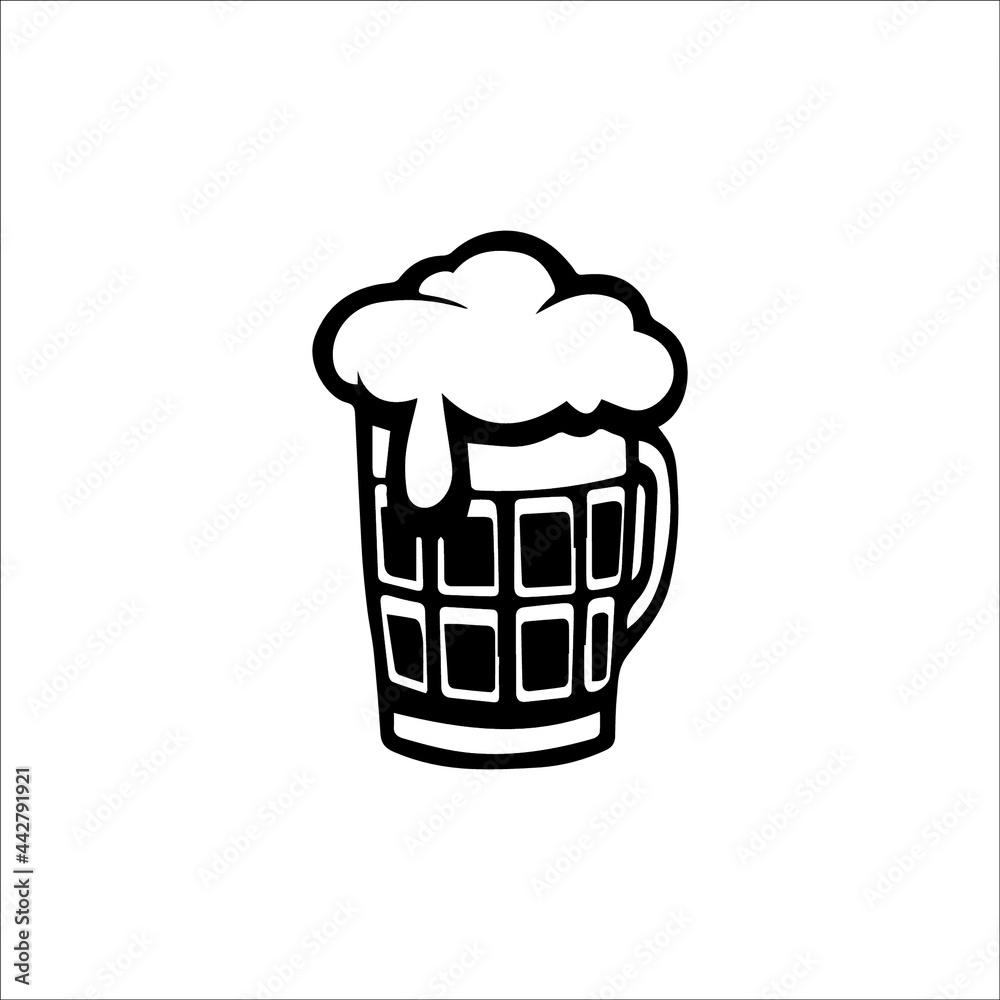 Glass of foamy beer vector icons Glass of foamy beer vector icons