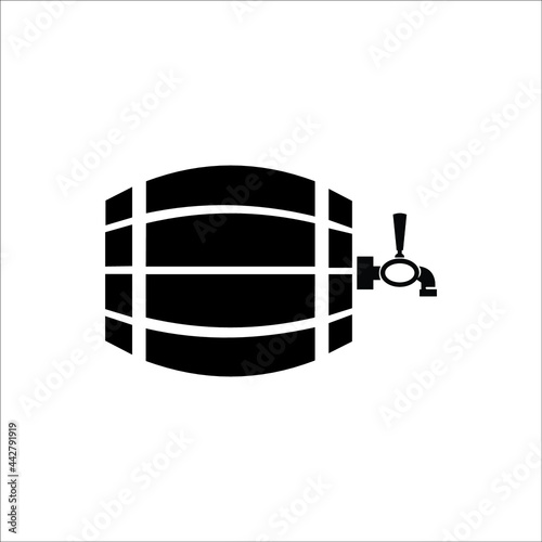 Beer barrel with tap vector icons