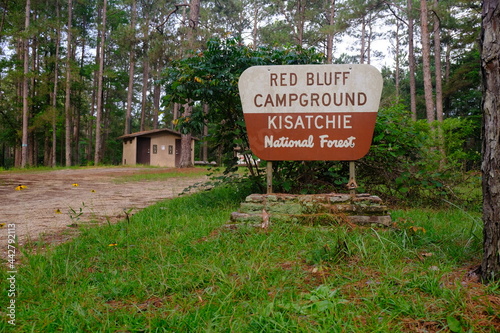 Red Bluff Campground Sign Kisatchie National Forest Louisiana