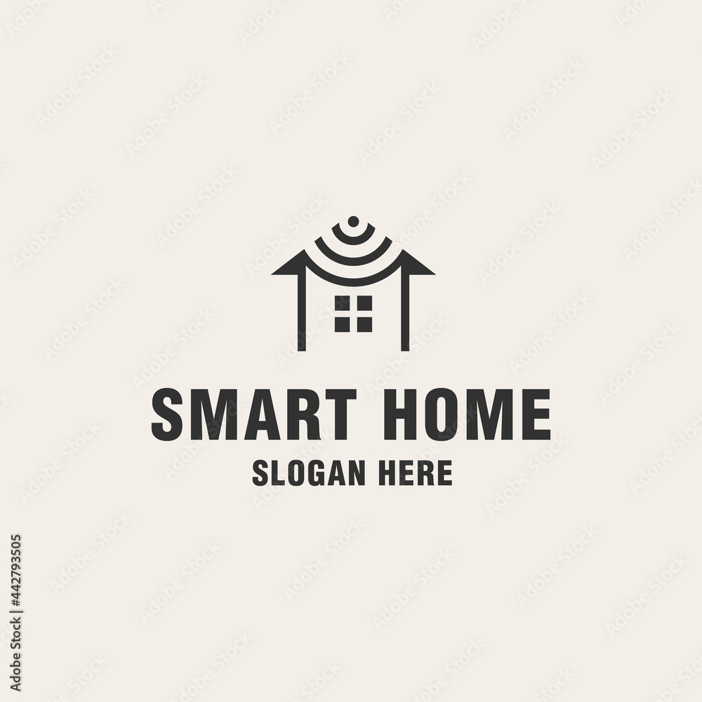 Smart home logo template on monogram style Smart home logo template on monogram style