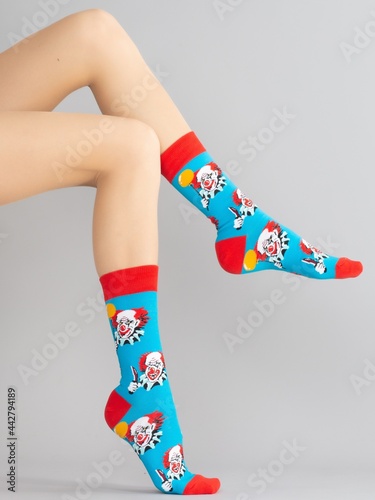 clown print socks