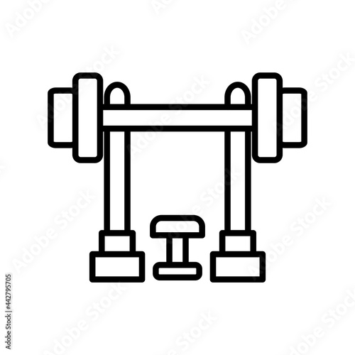 Bench press Vector Line Icon Design
