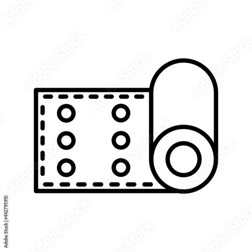 Yoga Mat Vector Line Icon Design