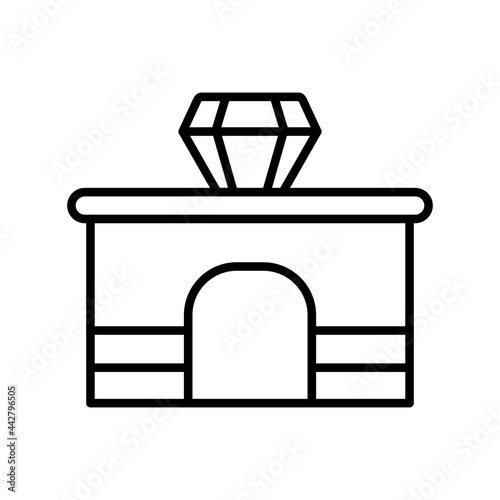 Jewelry Shop Vector Line Icon Design
