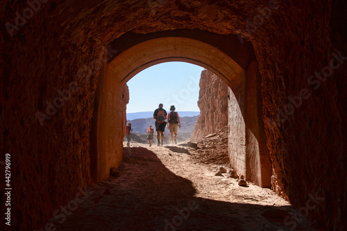 A tunnel through the mountain in San Pedro de Atacama, Chile, South America