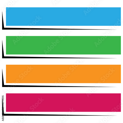 Rectangle banner, plaque, button, tag and label shape with empty, blank copyspace