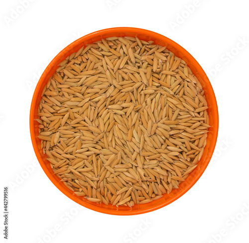 toma aérea en primer plano de arroz con cáscara