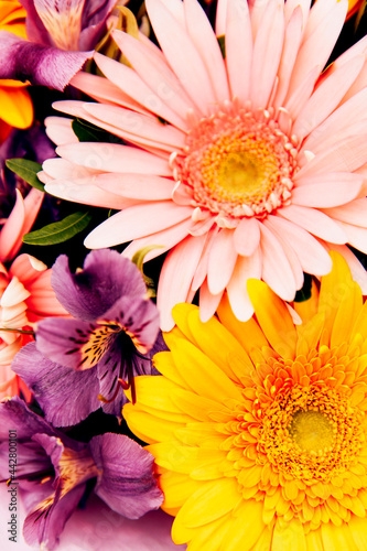 Multicolored Gerbera bouquet. Great decision for design