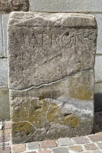 Römischer Matronenstein mit lateinischer Inschrift in Meckenheim / Rheinland photo