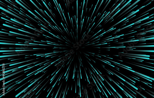 Star warp. Hyperspace of blue stars. vector background