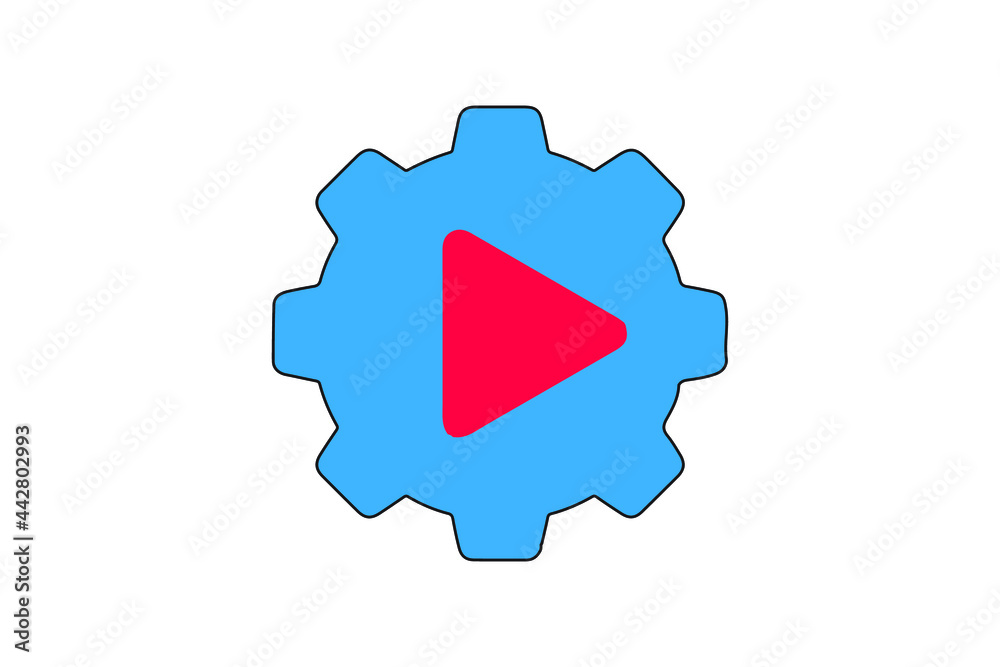 Video player flat logo design. Music player and video player icon