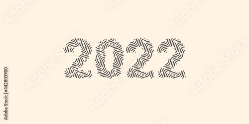 2022 number design template. 2022 happy new year symbols. Vector illustration. isolated on white background.