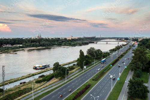 Aerial view of Vistula river