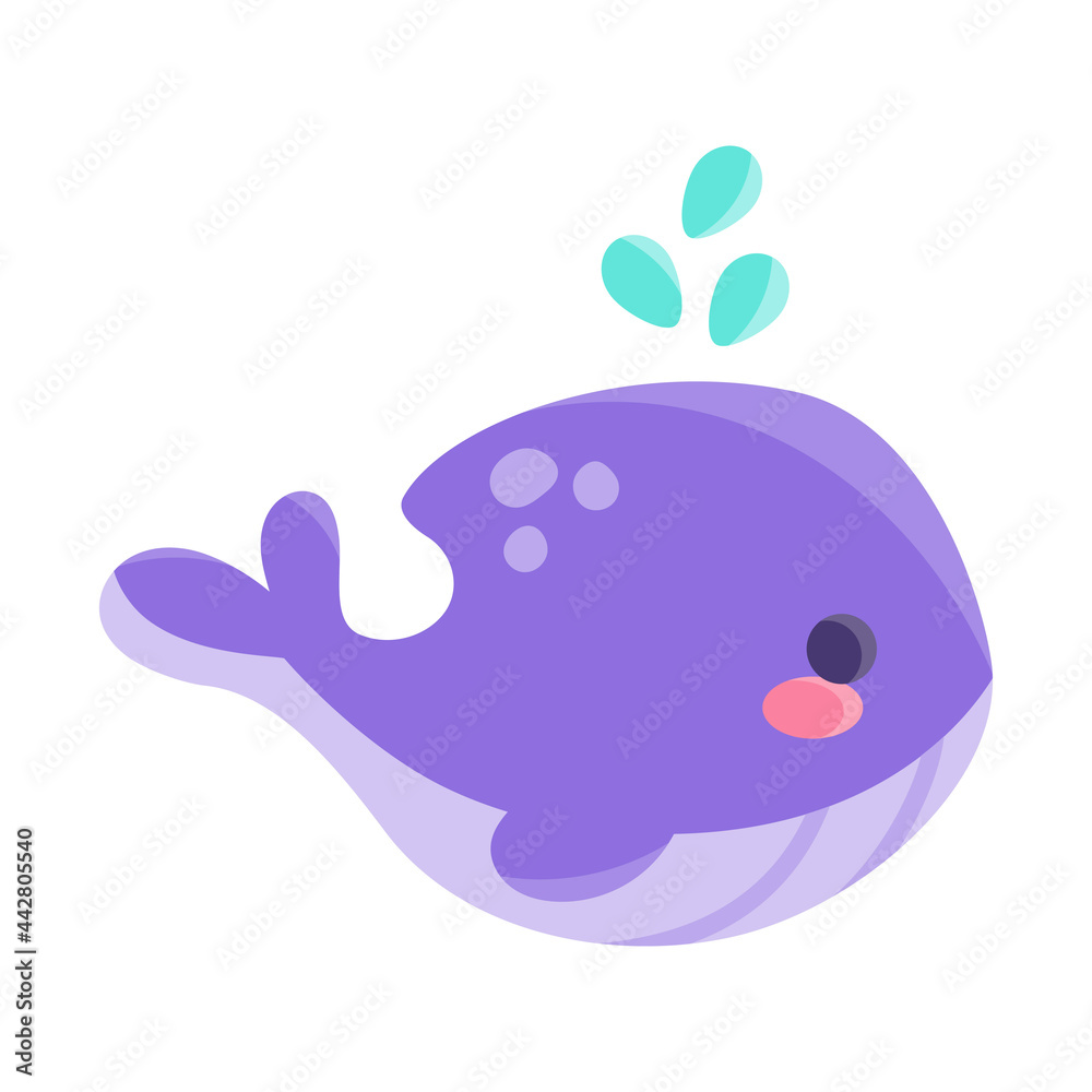 Isolated cute whale animal. Sea life Vector illustration Isolated cute whale animal. Sea life Vector illustration