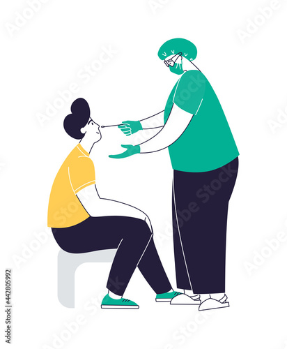 Medical Nurse is Taking PCR Corona Virus Sample test