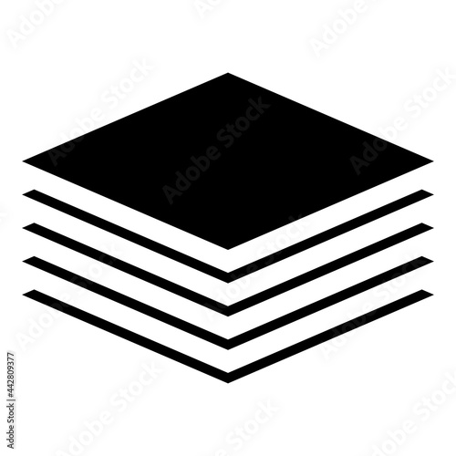 Stack, tier, layers tower icon, symbol. Multitier icon