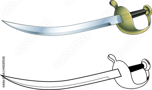 vector illustration of a cutlass sword photo