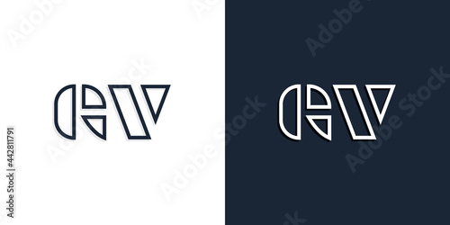 Abstract line art initial letters GV logo.