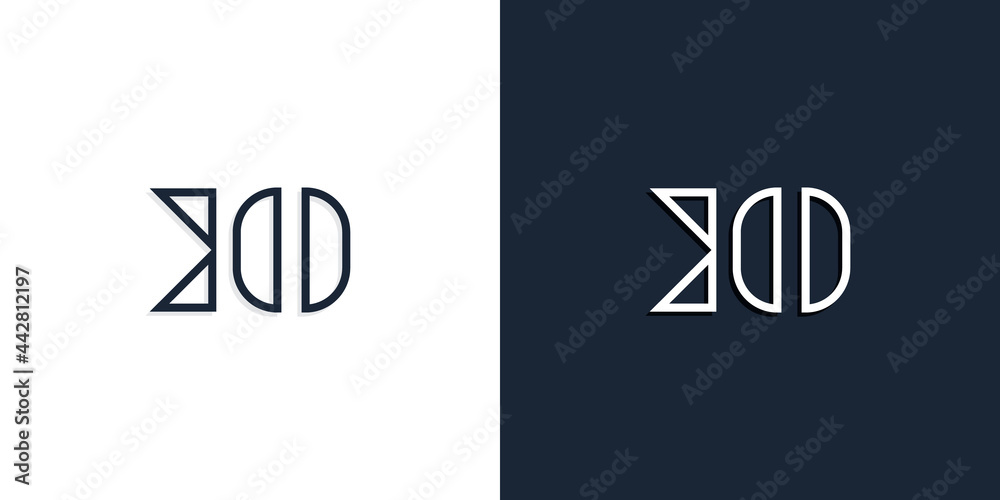 Abstract line art initial letters KO logo. - obrazy, fototapety, plakaty 