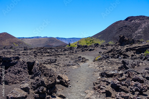 Hiking in the crater / Dormant volcano, Haleakala National Park, Maui island, Hawaii